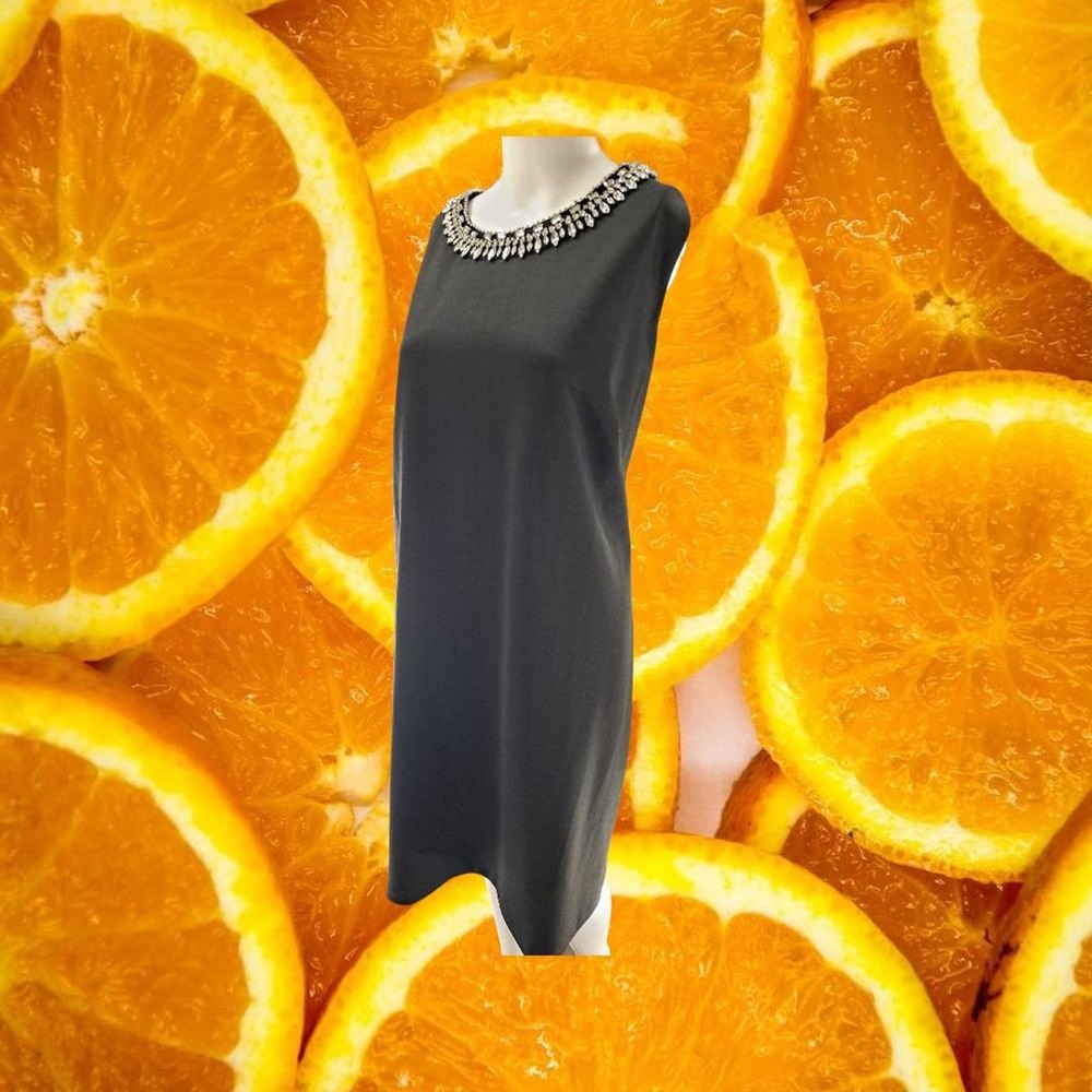 Classic Collection Black Mini‎ Dress with Beading on the Collar Size 3X
